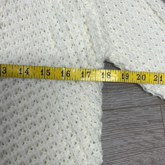 Cream Cowl Neck Chunky Sweater Wooden Buttons Surplice Front M/L - Picture 10 of 15